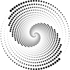 Abstract Concentric Spiral of Dots Creating a Hypnotic Geometric Pattern