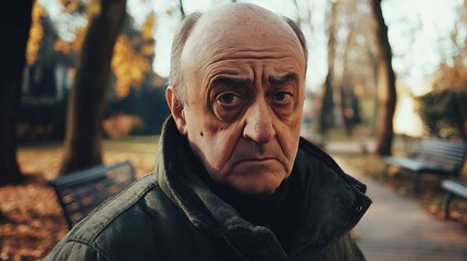 Elderly person standing alone, looking confused and uncertain, capturing the vulnerability and challenges faced by the aging population in modern society.