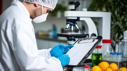 Food safety inspector working in laboratory