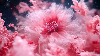 Pink Flower Abstract Art Fluid Ink Bloom Artistic Macro Photography