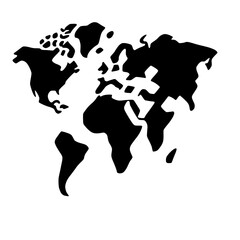 Minimalist World Map Vector Illustration