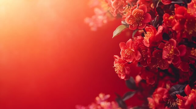 The concept of the Chinese New Year. copy space. Red background.