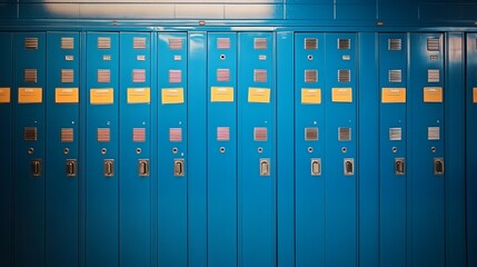 Row of High School Lockers