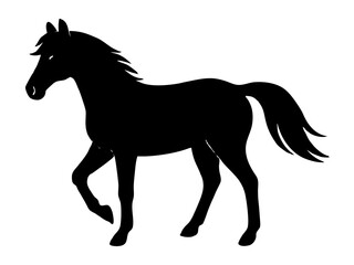 Horse black silhouette vector, Simple silhouette Design vector icon with white background