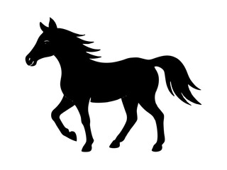 Horse black silhouette vector, Simple silhouette Design vector icon with white background