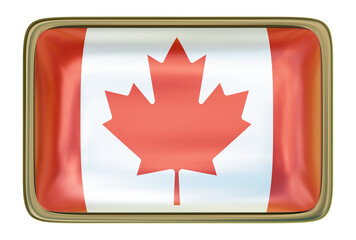 Canadian Flag Badge isolated onthe white background