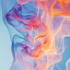 Obraz premium Abstract swirling vibrant colors in blue, orange and purple hues.