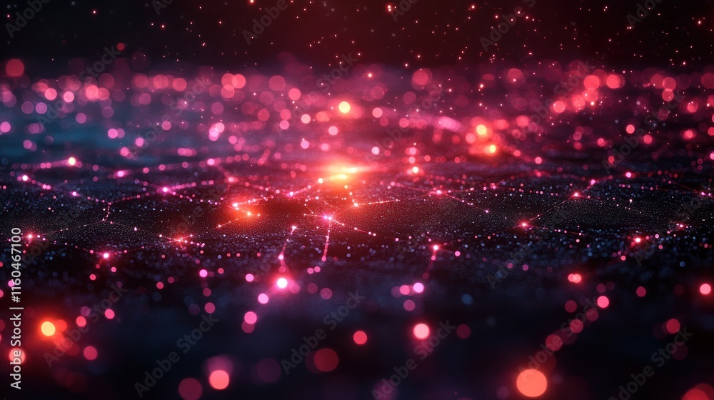 Poster a deep learning ai concept showcasing interconnected nodes, advanced algorithms, and abstract futuri
