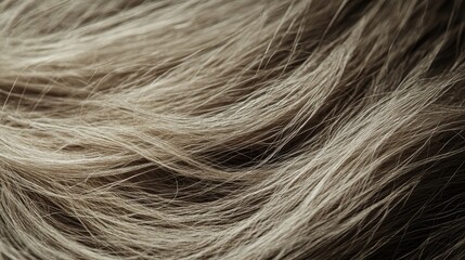 Fototapeta premium Close-up of light brown, wavy hair texture. Ideal for hair care, beauty, and fashion websites.