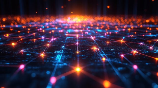 A global technology background showcasing interconnected network systems, representing global connectivity and advanced innovation