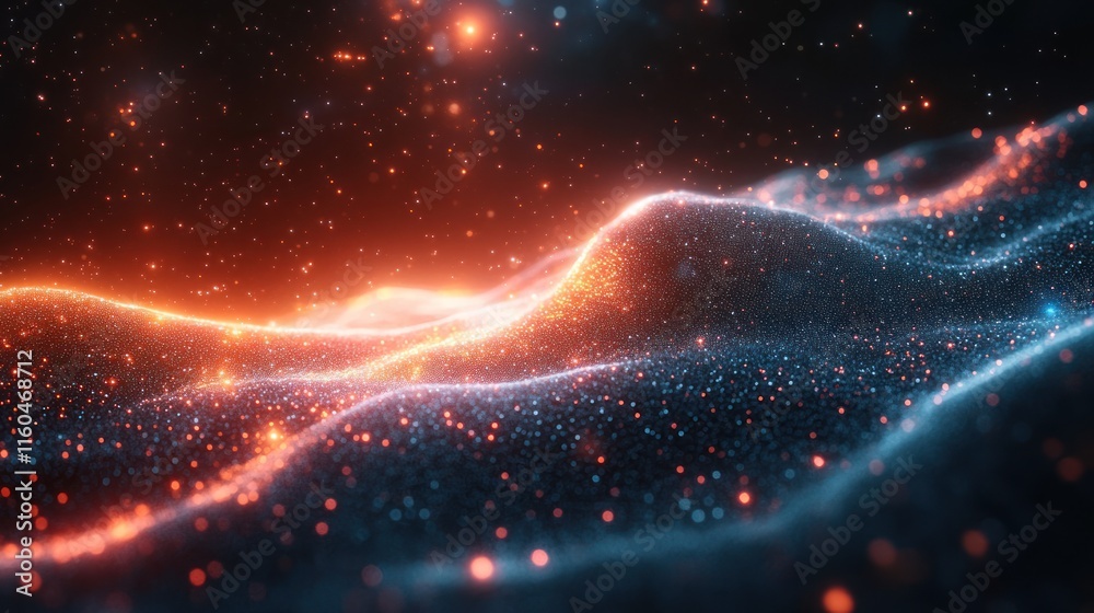 Poster a high-speed machine learning visualization with motion graphics and futuristic ai elements