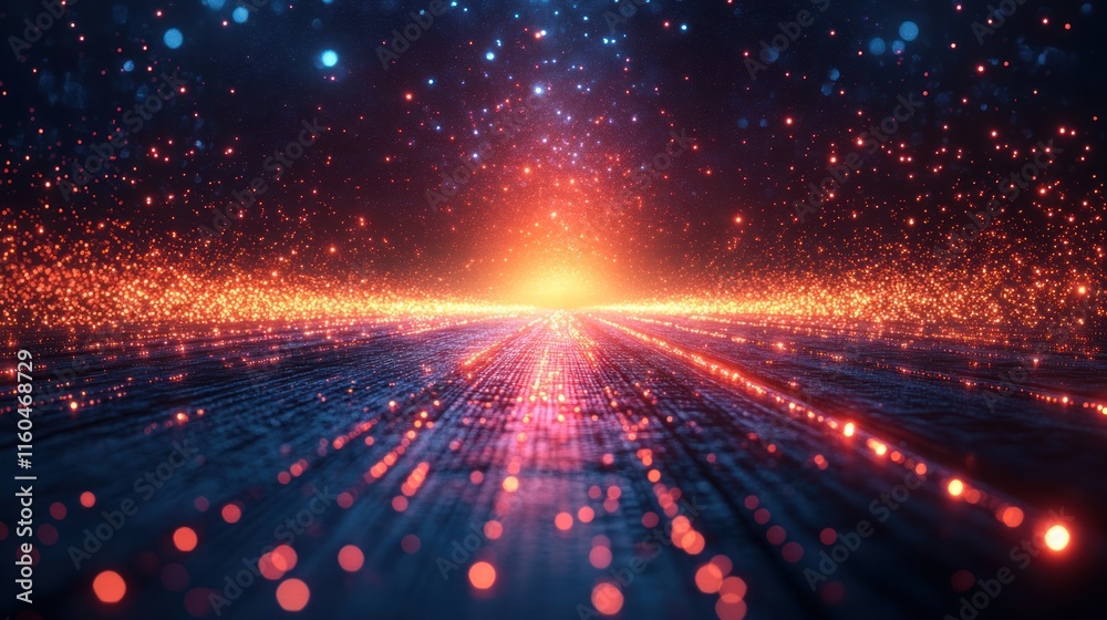 Poster a high-speed machine learning visualization with motion graphics and futuristic ai elements