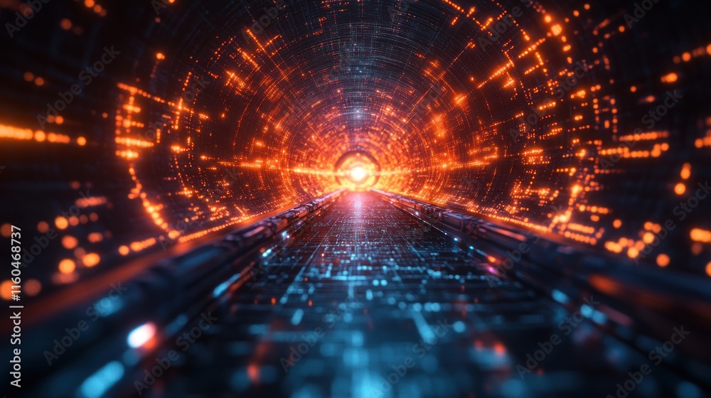 Poster a high-speed machine learning visualization with motion graphics and futuristic ai elements