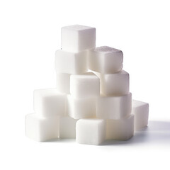 white sugar cubes on white background