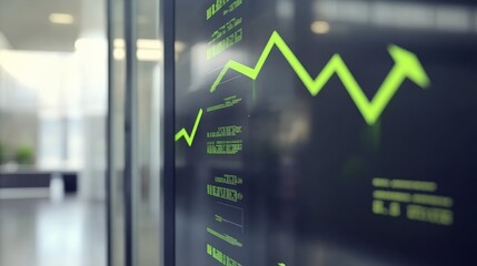 Stock market board displaying significant gains, reflecting investor confidence and economic growth, with numbers and arrows indicating upward trends.