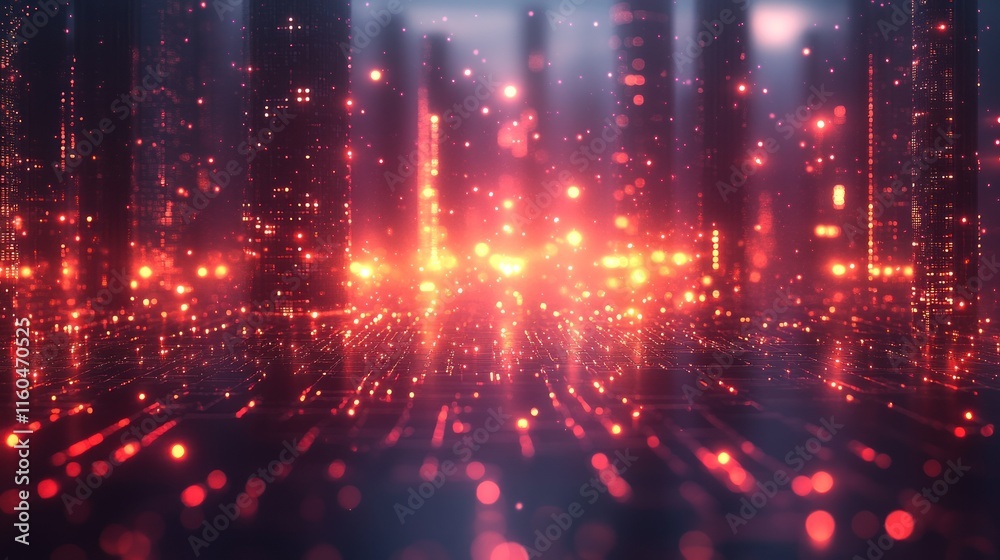 Poster a machine learning background with glowing data streams, intricate algorithms, and modern ai aesthet