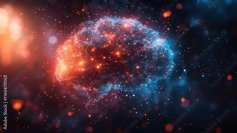 Poster a machine learning background with glowing data streams, intricate algorithms, and modern ai aesthet