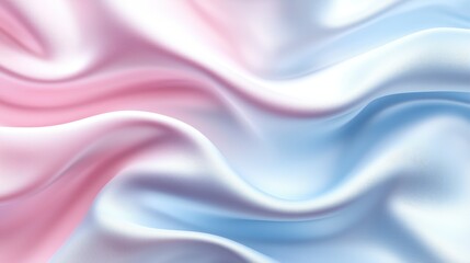 Soft Satin Fabric Waves in Light Pink and Light Blue Colors