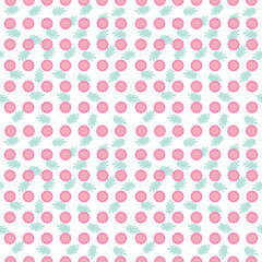 Beautiful pink flowers and soft green pattern for fabric and background.