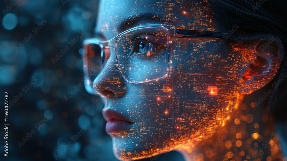 Poster ai-driven technology featuring deep learning visualizations with a sleek, futuristic design