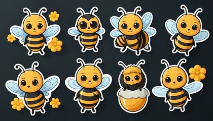 Cute Bee Stickers Set for Kids and Adults