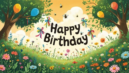 easter greeting card with flowers