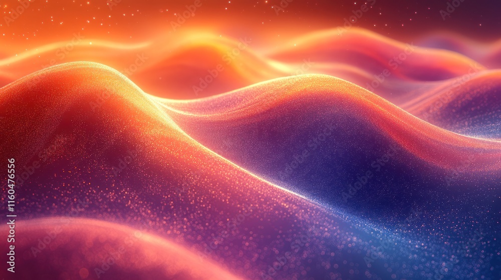 Poster artistic wave lines in a circle shape with smooth gradients and a futuristic abstract design