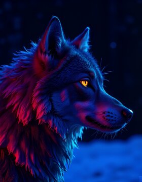 Wolf in winter night