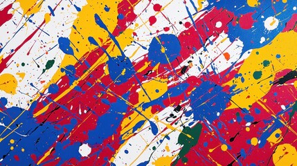 Abstract Colorful Paint Splatter Artwork