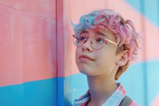 Teenager promotes self acceptance and gender identity fluidity.