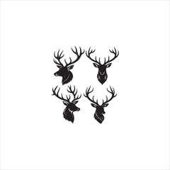 create a Deer antlers silhouette vector icon desing with a white background
