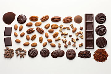  perfectly spaced in a line, showing different shapes