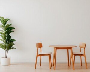 Bright and spacious minimalist coworking space with light wood furniture, white walls, and natural light, Coworking Space, Bright Minimalism