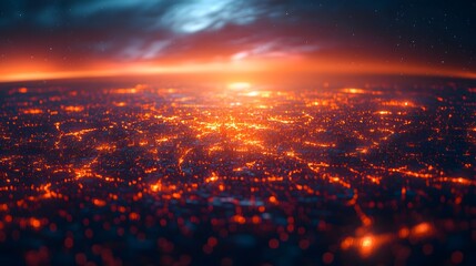 Futuristic map visualizing global supply chain networks, dynamic transportation routes connecting hubs, tech-inspired design