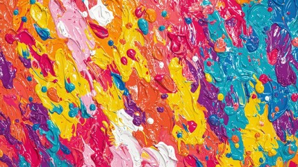 Vibrant Swirls Of Thick Oil Paint Colors