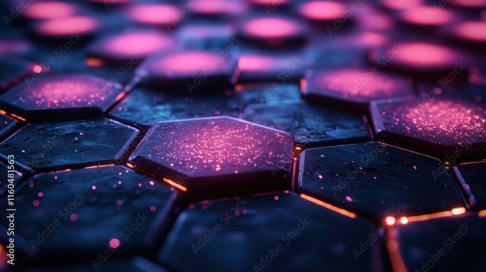 Poster gradient hexagonal technology design with smooth transitions and elegant futuristic patterns