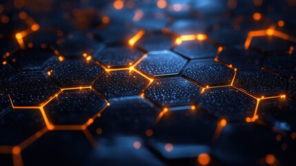 High-tech hexagonal grid background featuring abstract connections and a clean, modern style