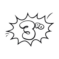 Vibrant comic-style 3rd sign, perfect for kids' birthday celebrations