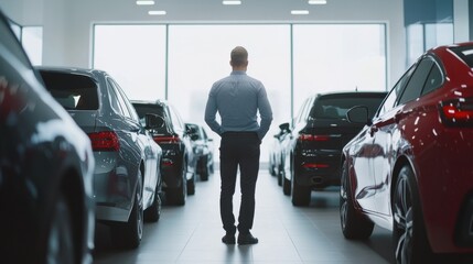 Customer vehicle trade-in meeting. Featuring a dealer showcasing options to a client