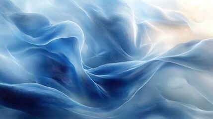 Obraz premium Modern blue abstract with transparency, showcasing subtle layers and an elegant futuristic style