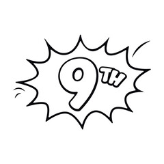 Vibrant comic-style 9th sign, perfect for kids' birthday celebrations