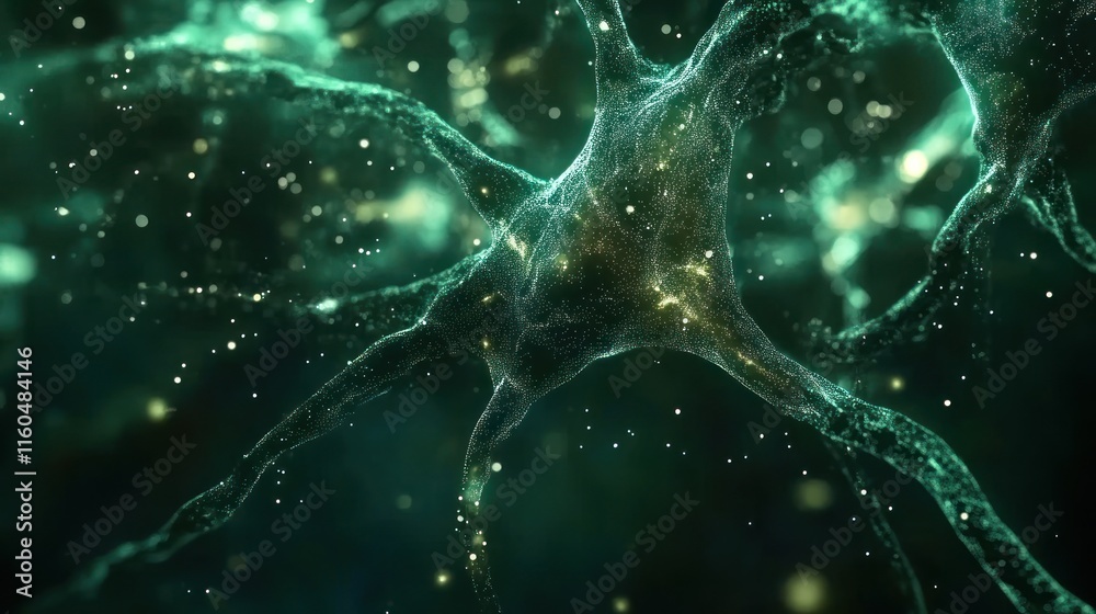 Poster neural network high-speed technology concept with motion graphics and glowing interconnected pathway