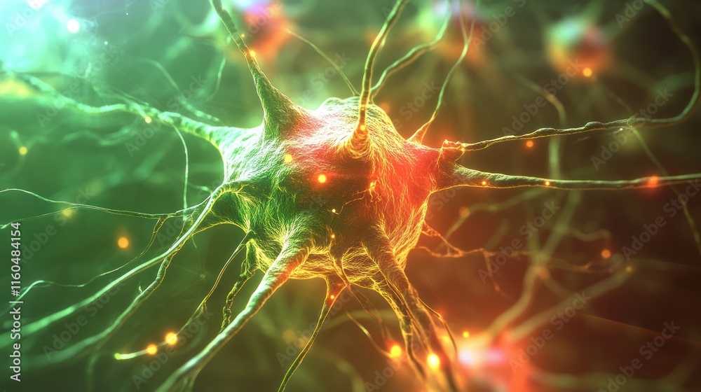 Poster neural network high-speed technology concept with motion graphics and glowing interconnected pathway