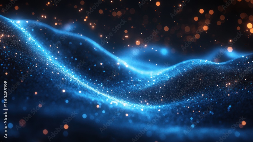 Poster quantum dynamic blue background concept combining futuristic energy flows with advanced geometric pa