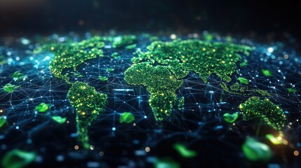 Sustainable big data technology concept combining eco-friendly visuals with advanced analytics