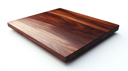A dark mahogany wooden table top with a polished finish, isolated on a clean white background, perfect for luxurious product displays.