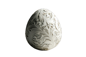 Intricate decorative egg with elegant swirling patterns and textures