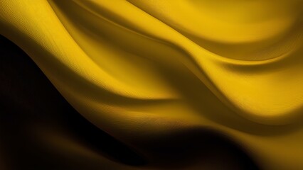 Fototapeta premium Background texture: Silk satin wavy velvet material. Rich dark yellow abstract background.
