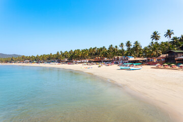 Boats at the Palolem Beach in Goa, India