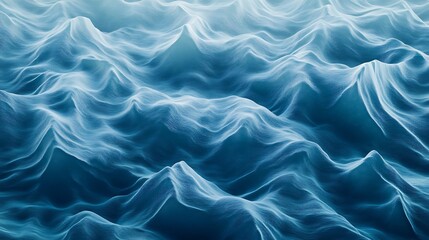 Obraz premium A muted blue knitted texture with a sea wave-inspired pattern, calm and soothing.